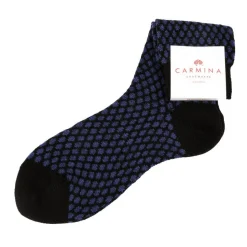 Calcetines cortos de señora con estampado negro/marino.