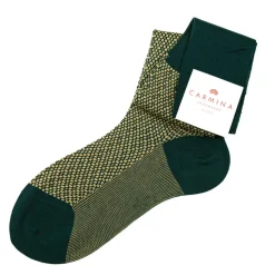 Calcetines largos estampados en verde y beige
