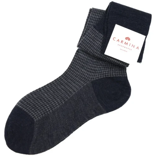 Calcetines largos estampados en marino y gris
