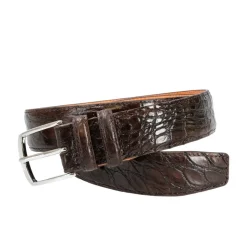 CINTURÓN PIEL HOMBRE COCODRILO MARRÓN