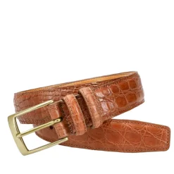 CINTURÓN PIEL HOMBRE COCODRILO COLOR CUERO