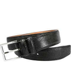 CINTURÓN PIEL HOMBRE LAGARTO NEGRO
