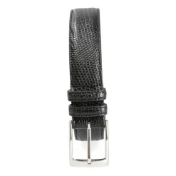 CINTURÓN PIEL HOMBRE LAGARTO NEGRO