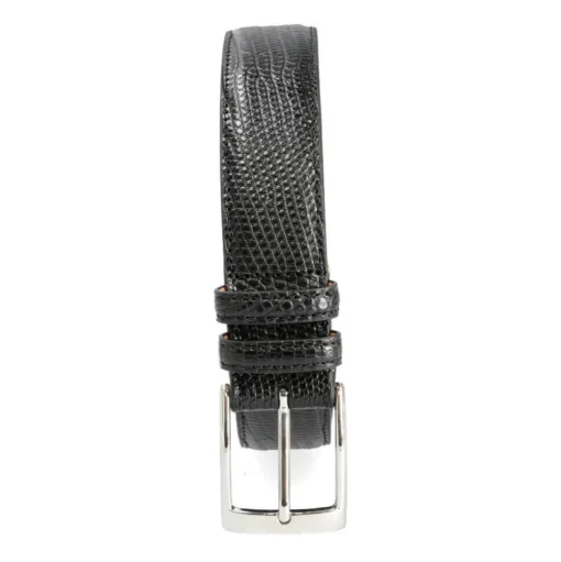 CINTURÓN PIEL HOMBRE LAGARTO NEGRO